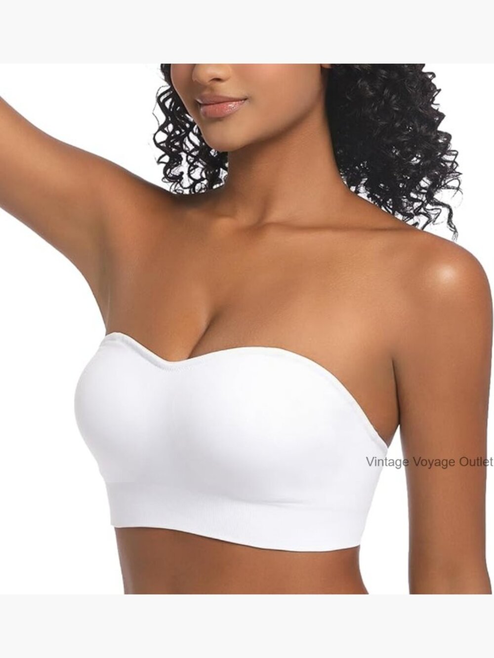 Strapless Bandeau Bra Non-Slip Seamless Padded Wireless Tube Top With Multi-Way